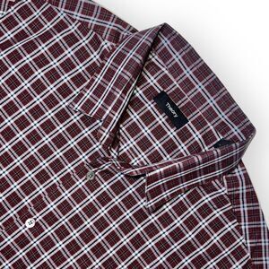 THEORY Sz L Men's Sylvain Thebes Plaid Casual Button Down Shirt